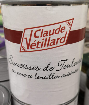 Saucisses ded Toulous au porc et lentilles cuisinées front packaging