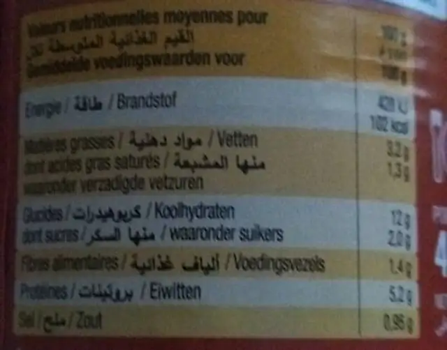 Dounia Halal Ravioli bolognaise nutrition facts table