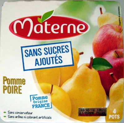 Compotes pomme poire Materne