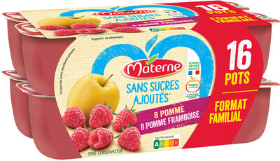 MATERNE (Sans sucres ajoutés) Pomme/Pomme Framboise  Format Familial