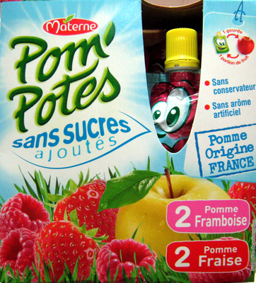 Pom'Potes pomme framboise et pomme fraise