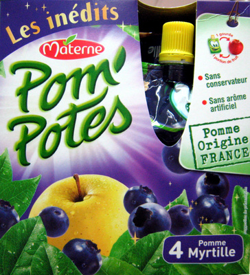 Pom'Potes pomme myrtille Materne front packaging