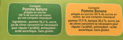 POM'POTES Pomme/Pomme Banane ingredients label