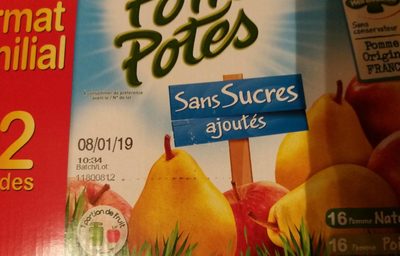 Pom'Potes Dessert pomme poire sans sucres ajoutés les 32 gourdes de 90 g