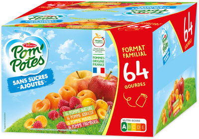 POM'POTES Compotes Pomme,P.Ab,P.Frb,P.Mir 64x90g Format Familial