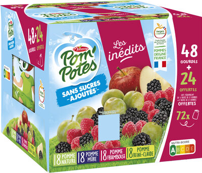 POM'POTES Compotes Gourdes Multiv. Inédits 72x90g 48+24 Offertes