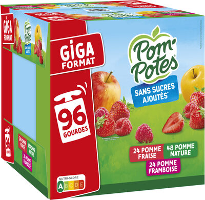 POM'POTES Compotes Pomme, P. Frs, P. Framb 96x90g Format Familial