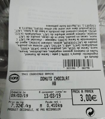 Donut chocolat front packaging