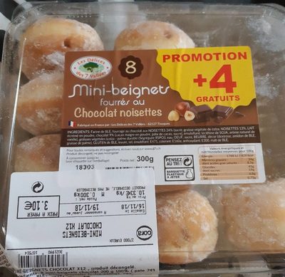 Mini beignet fourrés chocolat noisettes