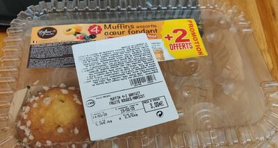 Muffins assortis coeur fondant fruits rouges et abricot