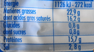 Salakis, 100% Brebis nutrition facts table