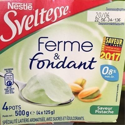 Ferme et fondant Pistache front packaging