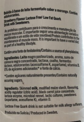 Lindahls kvarg ingredients label