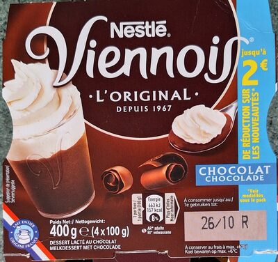 Vienois l'original chocolat 4 x 100 g