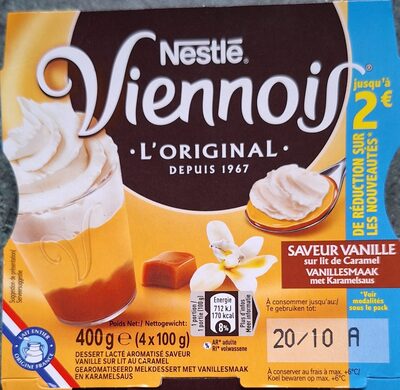 Viennois l'original saveur vanille sur lit caramel 4 x 100g