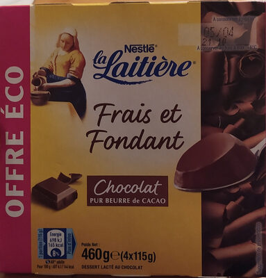 Frais et fondant - Dessert lacté au chocolat