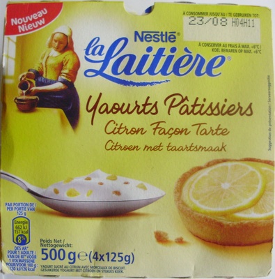 Yaourts Pâtissiers, Citron Façon Tarte (4 Pots)