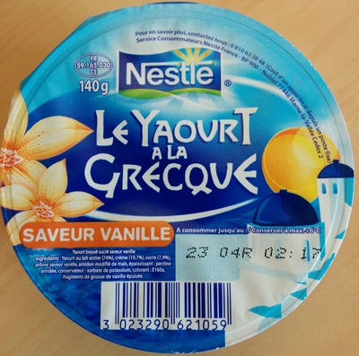 Le Yaourt à la Grecque, Saveur Vanille