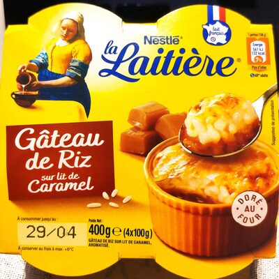 Gâteau de riz sur lit de caramel front packaging