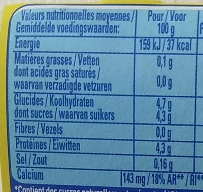Sveltesse Ferme et Fondant Citron nutrition facts table