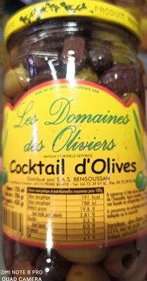Cocktail d'olives front packaging