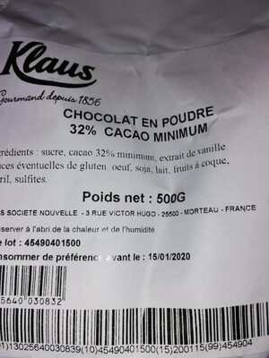 Chocolat en poudre