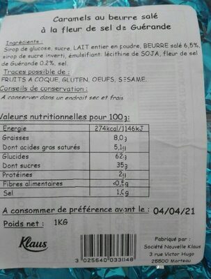 Caramels beurre fleur sel Guérande front packaging