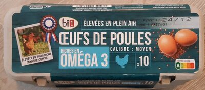 Oeufs de poule riches en oméga 3 plein air