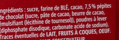 Mes brownies aux pépites de chocolat ingredients label