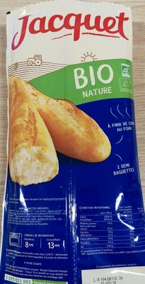 Petite fournée bio 2 demi-baguettes nature