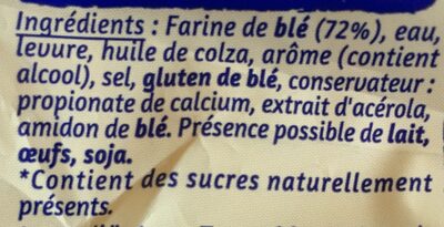 Plaisir de Mie ingredients label