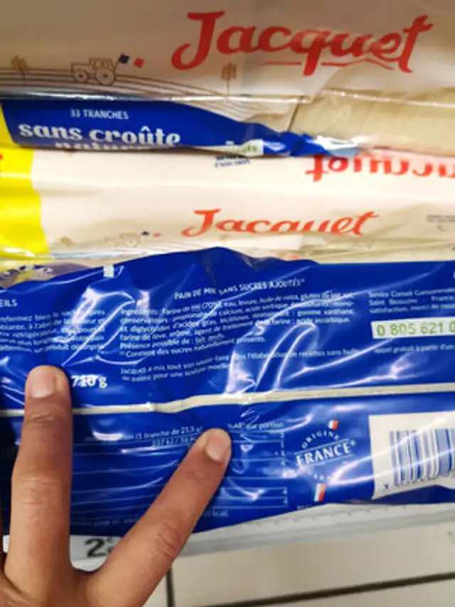 Pain de mie sans croûte jacquet ingredients label