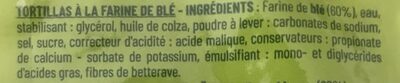 6 Tortilla nature ingredients label
