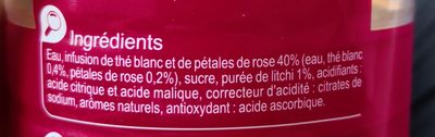 Thé blanc infusé litchi et rose ingredients label