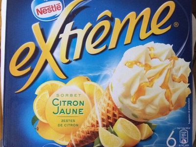 Extrême Sorbet Citron Jaune Zestes de Citron