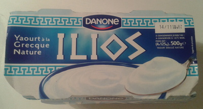 ILIOS Yaourt  à la Grecque Nature (4 pots) 500 g - Danone front packaging