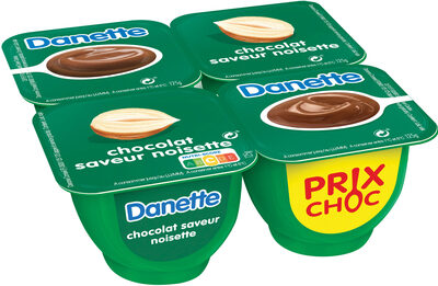 Danette saveur chocolat noisette 125 g x 4 prix choc