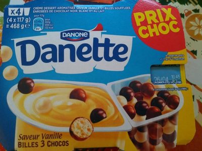 Danette vanille 3 chocos front packaging