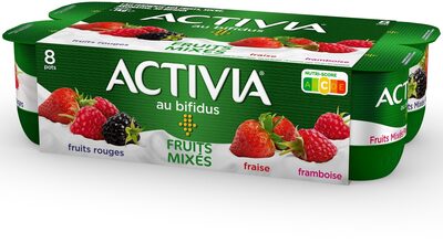 Activia fruits mixes 125 g x 8 fraise - framboise - fruitsrouges
