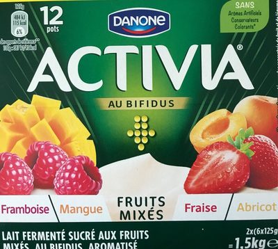 Activia au bifidus framboises mangue abricots fraises
