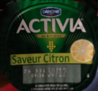 Activia au bifidus - Saveur citron front packaging