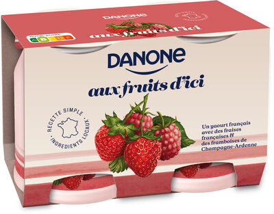 Danone aux fruits d'ici fruits rouges 145 g x 2