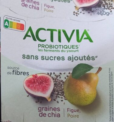 Activia poire figue et graine de chia front packaging