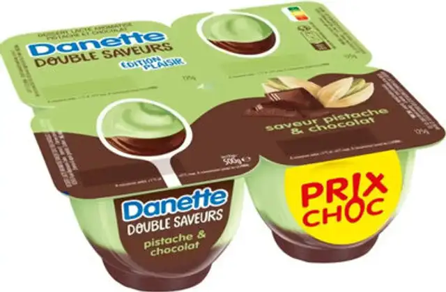 Danette double saveur front packaging