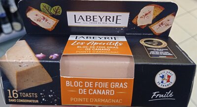 Bloc de foie gras de canard pointe d'Armagnac