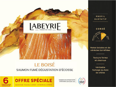 Saumon Atlantique fumé au bois de chêne 6 Tranches