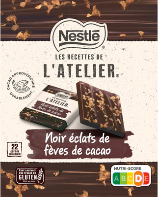 NESTLE LES RECETTES DE L'ATELIER - Carrés dégustation Chocolat noir éclats cacao - 192g