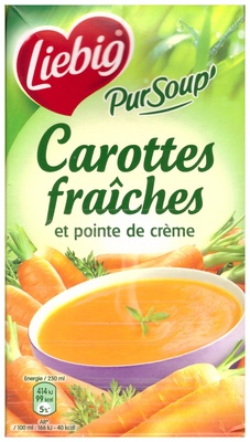 Pur Soup' Carottes fraîches et pointe de crème front packaging