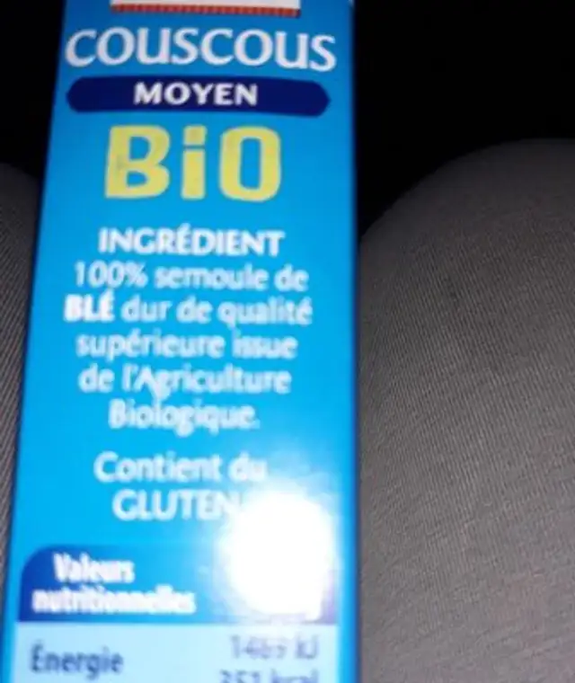 Couscous moyen Bio ingredients label