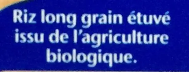 Lustucru riz 10 min bio sachets (4x90g) ingredients label